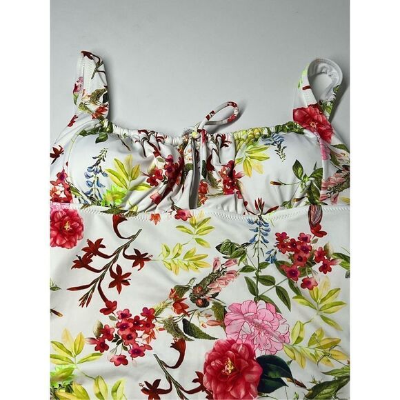 Beach Toy Swimsuit Size L Floral print White Red - Picture 5 of 12